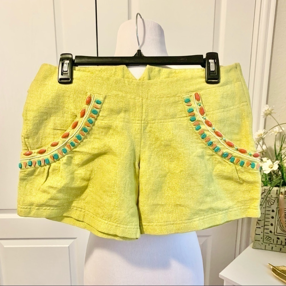 Mauvette Philips England Beaded Low Rise Shorts